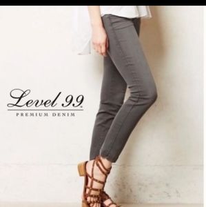 Level 99 anthropology 28P LILY skinny straight charcoal jeans